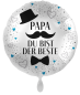 Preview: Folienballon - Papa du bist der Beste, Hut - ø 43cm